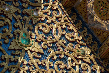 Golden texture in lanna thai temple