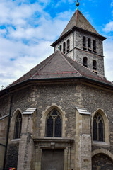 Fototapeta na wymiar vue du clocher de l'Église Saint-Germain de Genève suisse
