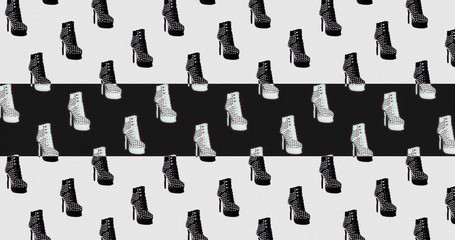 Animation seamless pattern Boots shoes background - Powered by Adobe