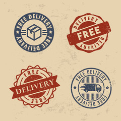 Obraz premium Free Delivery stamp vector set