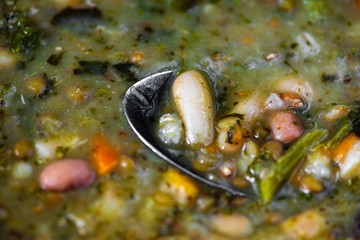 Fototapeta na wymiar Detail of legume soup.
