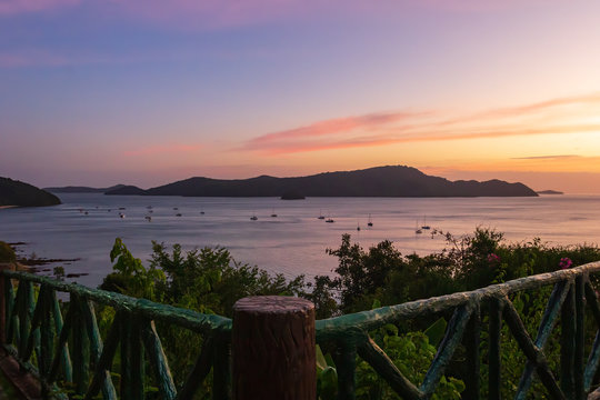 Sunset at Khao khad viewpoint in Phuket