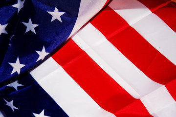 Vintage American flag with copyspace for text. Background or texture.