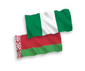 Flags of Belarus and Nigeria on a white background