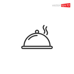 Dish or Tray Food Icon Design Illustration