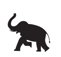 elephant running silhouette vector