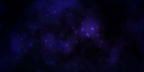 Dark Purple vector background with small and big stars. Colorful illustration with abstract gradient stars. Theme for cell phones.