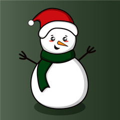 snowman with santa hat and scarf