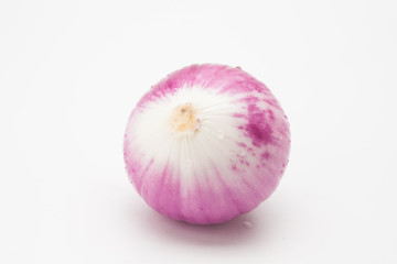 Red onion on a white background
