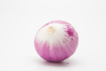 Red onion on a white background