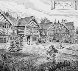 Kenyon Peel Hall House in a vintage book Old English Houses by Maurice Adams, 1888, London