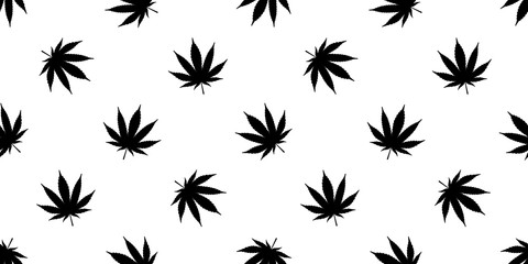 Weed seamless pattern Marijuana vector cannabis leaf repeat wallpaper scarf isolated tile background illustration design