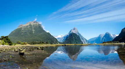 Milford sound panorama on New Zealand’s South Island