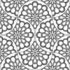 Abstract mandala fish scale seamless pattern. Ornamental tile, mosaic background. Floral patchwork infinity card. Arabic, Indian, ottoman motifs. Vector illustration.   © _aine_