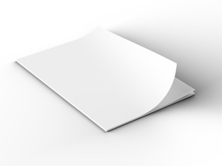 Empty paper sheets in A4 format. Ream of white paper. 3d illustration