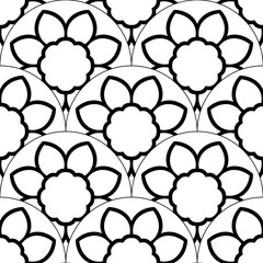 Abstract mandala fish scale seamless pattern. Ornamental tile, mosaic background. Floral patchwork infinity card. Arabic, Indian, ottoman motifs. Vector illustration.   © _aine_