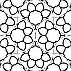 Abstract mandala fish scale seamless pattern. Ornamental tile, mosaic background. Floral patchwork infinity card. Arabic, Indian, ottoman motifs. Vector illustration.   © _aine_