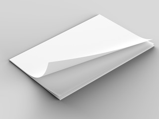 Empty paper sheets in A4 format. Ream of white paper. 3d illustration