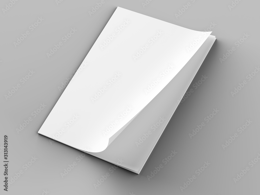 Wall mural Empty paper sheets in A4 format. Ream of white paper. 3d illustration