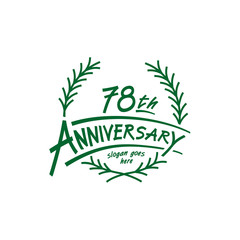 78 years design template. Seventy eighth years logo. Vector and illustration. 