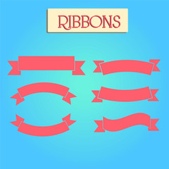 set of red ribbons