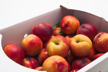 Farm Fresh Organic Heavenly Peaches in a box