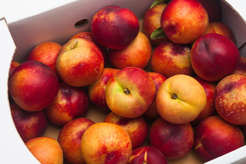 Farm Fresh Organic Heavenly Peaches in a box