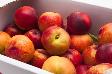 Farm Fresh Organic Heavenly Peaches in a box
