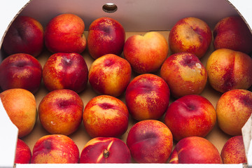 Farm Fresh Organic Heavenly Peaches in a box