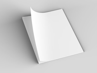 Empty paper sheets in A4 format. Ream of white paper. 3d illustration