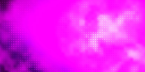 Light Pink vector backdrop with dots. Glitter abstract illustration with colorful drops. Pattern for websites.