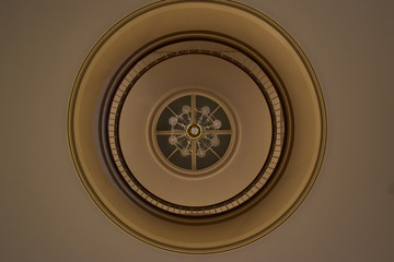 looking up at a ceiling in an old house