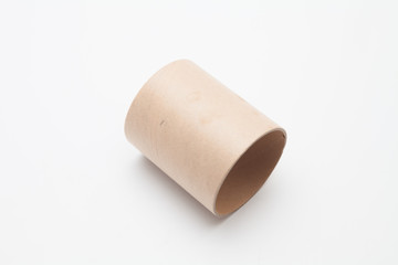 Empty cardboard round on a white background 