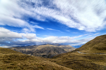 landscape with mountains and clouds
