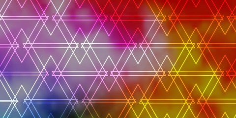 Light Multicolor vector layout with lines, triangles. Triangles on abstract background with colorful gradient. Template for wallpapers.