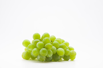 Bunch of green grapes isolated on a white 