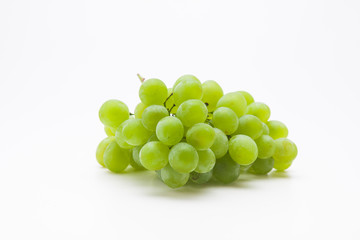 Bunch of green grapes isolated on a white 