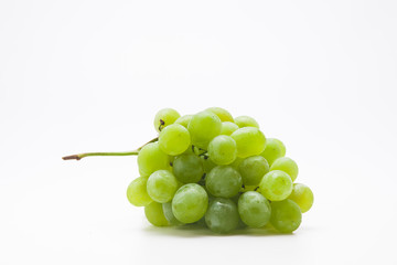Bunch of green grapes isolated on a white 