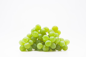 Bunch of green grapes isolated on a white 