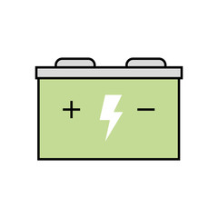 rechargeable battery with plug ecology icon