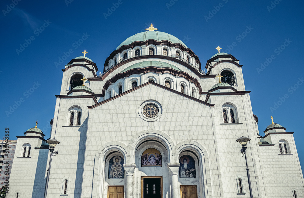 Poster Saint Sava Church in Belgrade city, Serbia