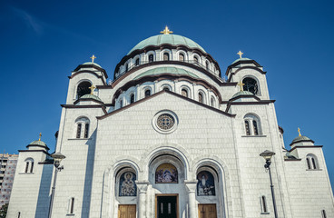 Fototapeta na wymiar Saint Sava Church in Belgrade city, Serbia