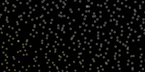 Dark Green, Yellow vector background with small and big stars. Colorful illustration with abstract gradient stars. Design for your business promotion.