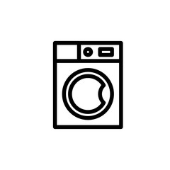 Washing Machine. Vector Line Icon. 