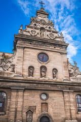 Fototapeta na wymiar Facade of Church of St Andrew, part of former Bernardine monastery in Lviv, Ukraine