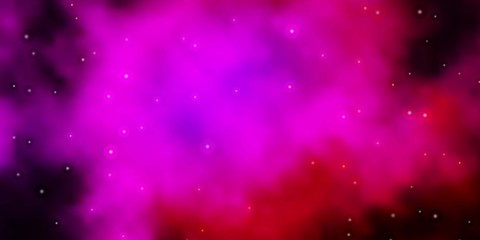Dark Pink vector template with neon stars. Decorative illustration with stars on abstract template. Design for your business promotion.
