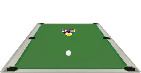 Billiard balls on table. vector illustration