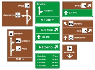 Fototapeta premium Brazilian road signs. Not official.