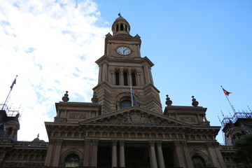 Fototapeta na wymiar The Sydney Town Hall in Sydney, Australia