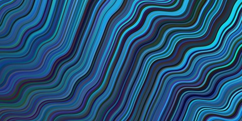 Obraz premium Dark BLUE vector texture with curved lines.